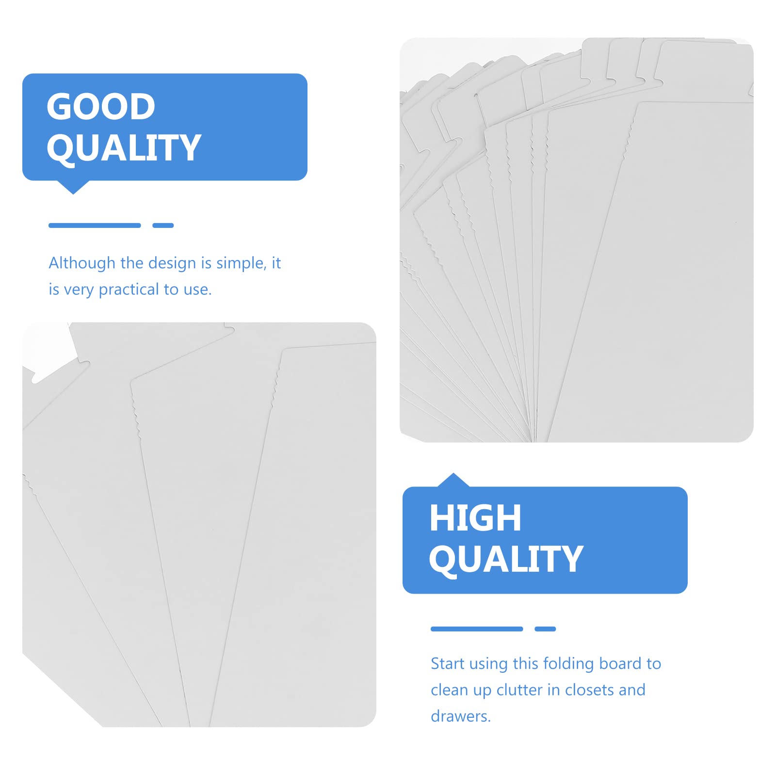 VICASKY 20 Pack White Shirt Cardboard Folders - Heavy Duty Splint Paper Storage Organizers for Office, School, and Home Organization