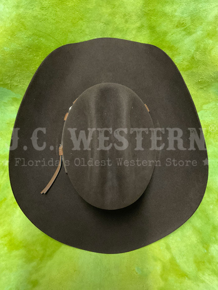 Justin JF0657TOWN CHO 6x Townes Western Felt Hat in Chocolate Brown - Perfect for Cowboy Rides, Country Music Festivals & Western Fashion Outfits