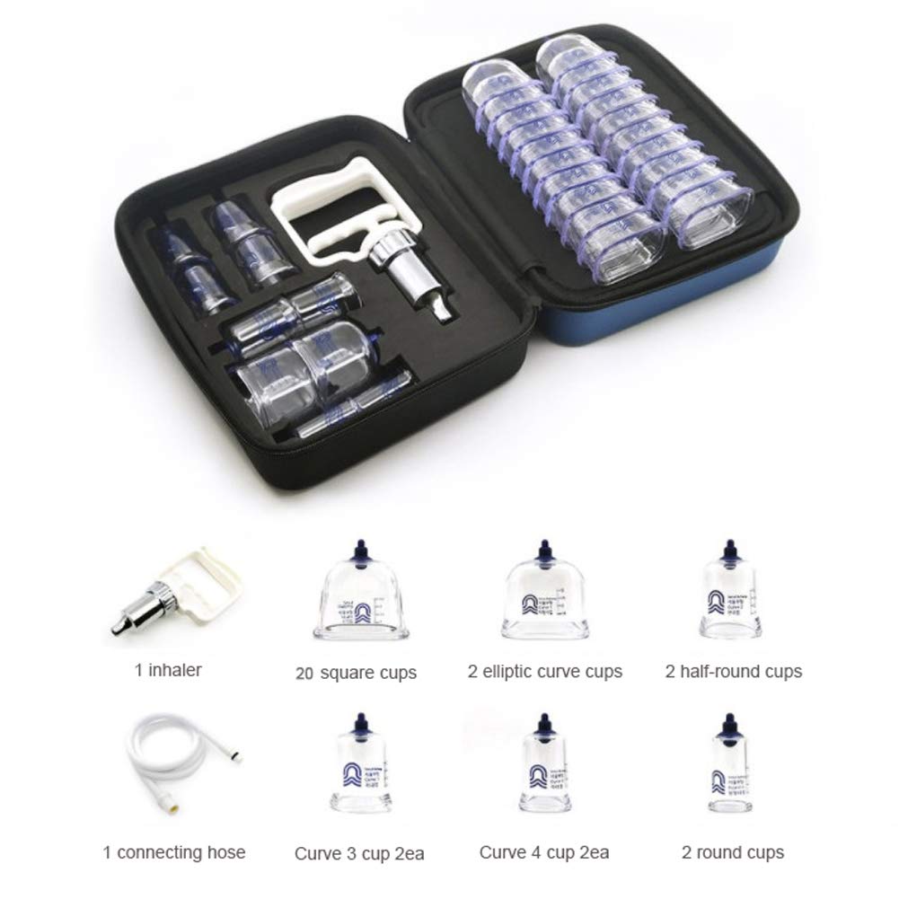 SEOUL Buhang Cupping Therapy Set - 30 Cups Vacuum Massage Kit with English Manual for Pain Relief & Detox | Professional Body Therapy Tools for Home Use | Made in Korea