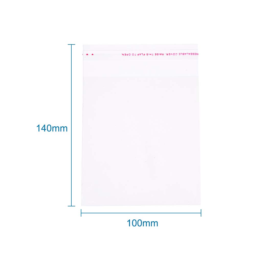 1000pcs 4.13x3.94 Inch OPP Clear Resealable Plastic Bags with Self-Adhesive Seal - 105x100mm Rectangle Cellophane Poly Bags for Bakery, Candy, Soap, Cookies, Chocolate Packaging - Perfect for Food Storage, Party Favors & Small Business Retail