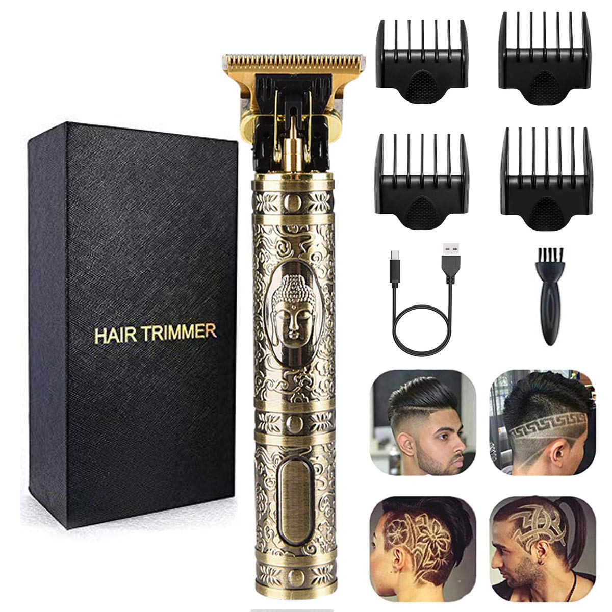 DEYOT Professional Hair Clippers for Men - Electric Hair Trimmer Kit with T-Blade, USB Rechargeable, Waterproof Design & Guide Combs - Perfect for Home Haircuts, Beard Grooming and DIY Styling