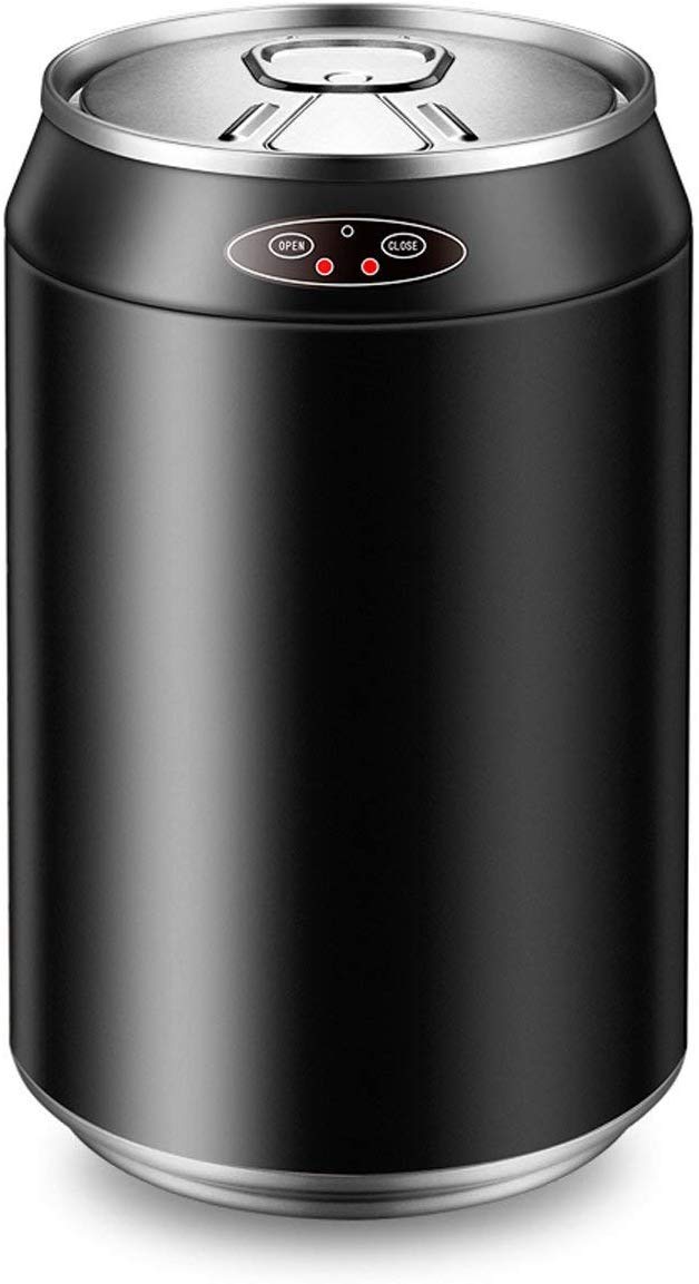 BYCDD Smart Induction Trash Can - Automatic Sensor Stainless Steel Waste Bin for Kitchen & Bathroom, Touchless Garbage Can with Motion Sensor (Black) - Perfect for Hygienic Home, Office, and Commercial Spaces
