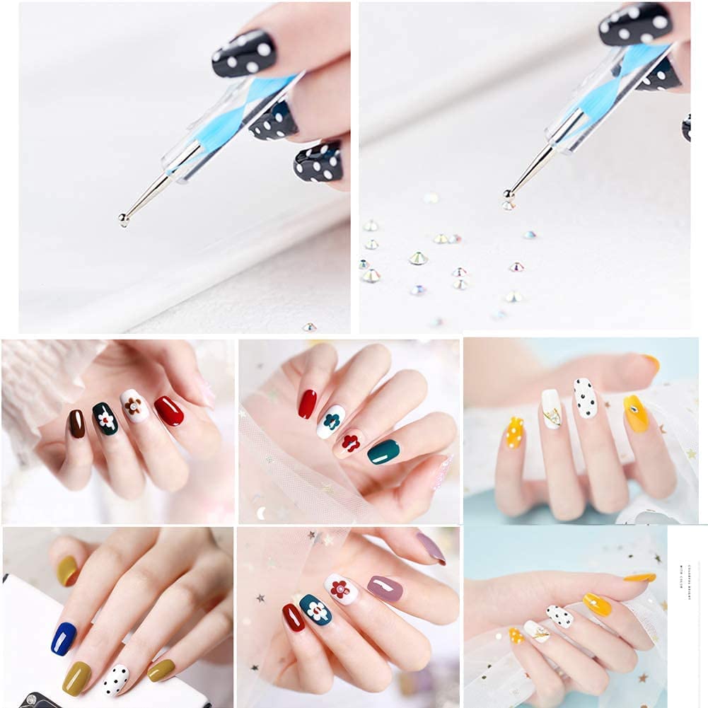 17pcs Complete Dot Mandala Nail Art Kit - Dotting & Marbleizing Tool Pen, Acrylic Twist Sticks, Wax Pencil for Nail Decoration, Stamping, Manicure & Cake Decorating DIY Supplies - Perfect for Salon, Home Use & Gift Giving