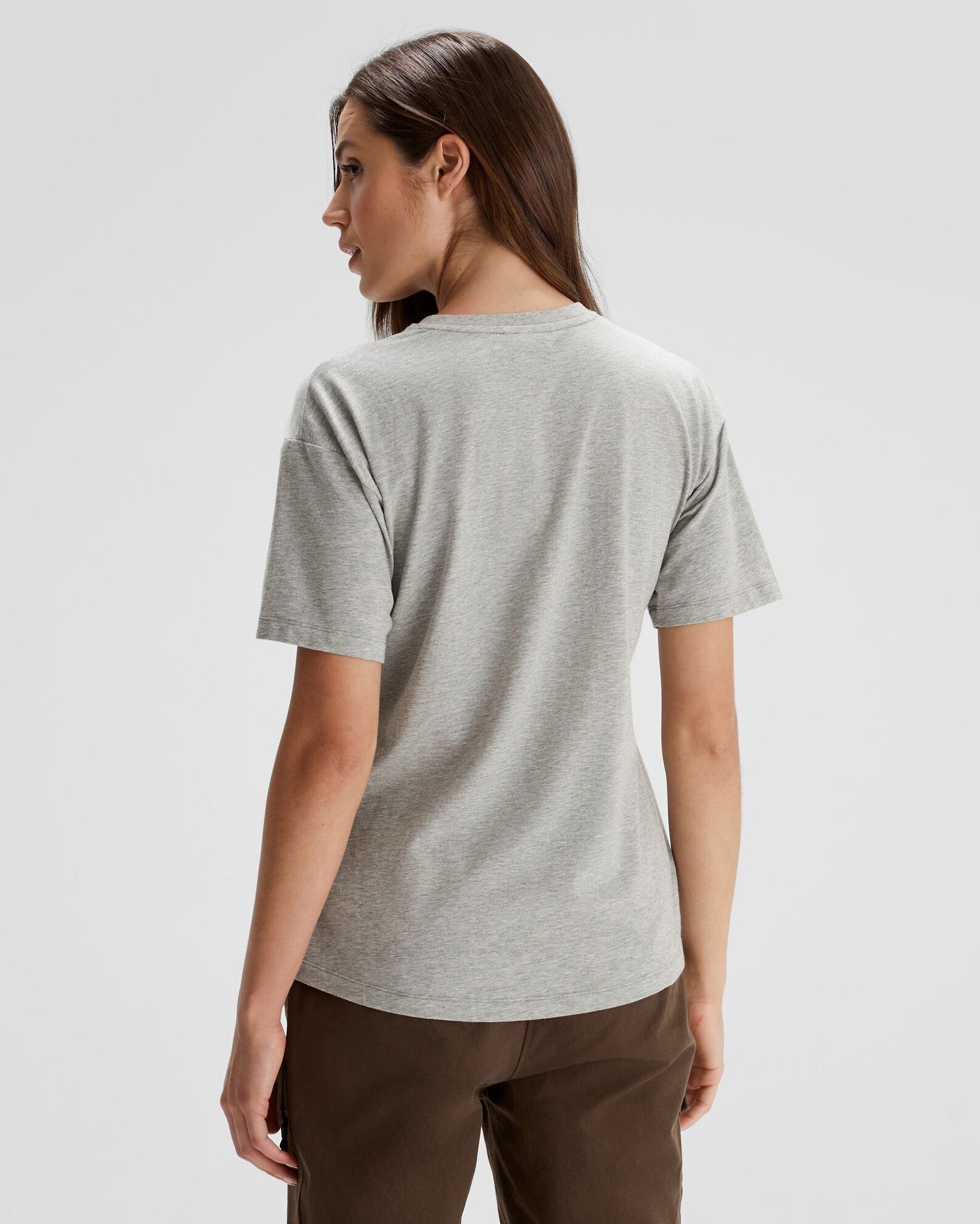Women's Logo Organic Cotton T-Shirt - Light Grey Marle | Eco-Friendly Casual Wear for Everyday Comfort