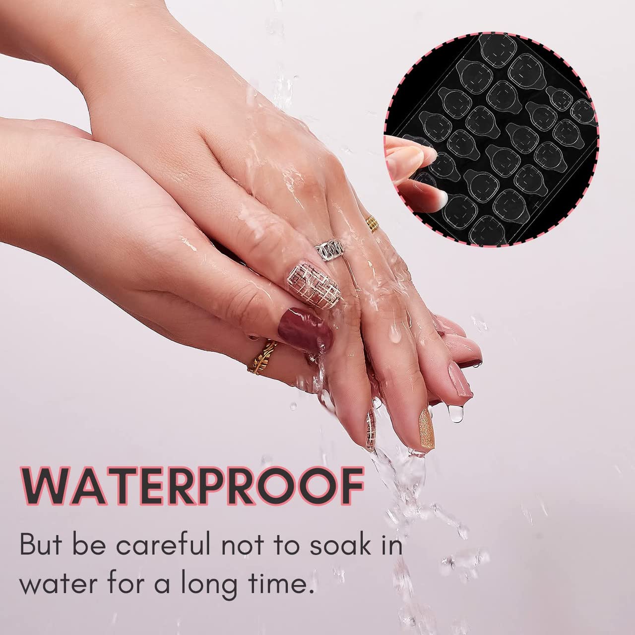 VOIISH Double-Sided Nail Adhesive Tape - 240 PCS Transparent Fake Nail Glue Stickers for Press-On Nails | Flexible & Strong Hold | Perfect for Manicures, Nail Art & Salon Use