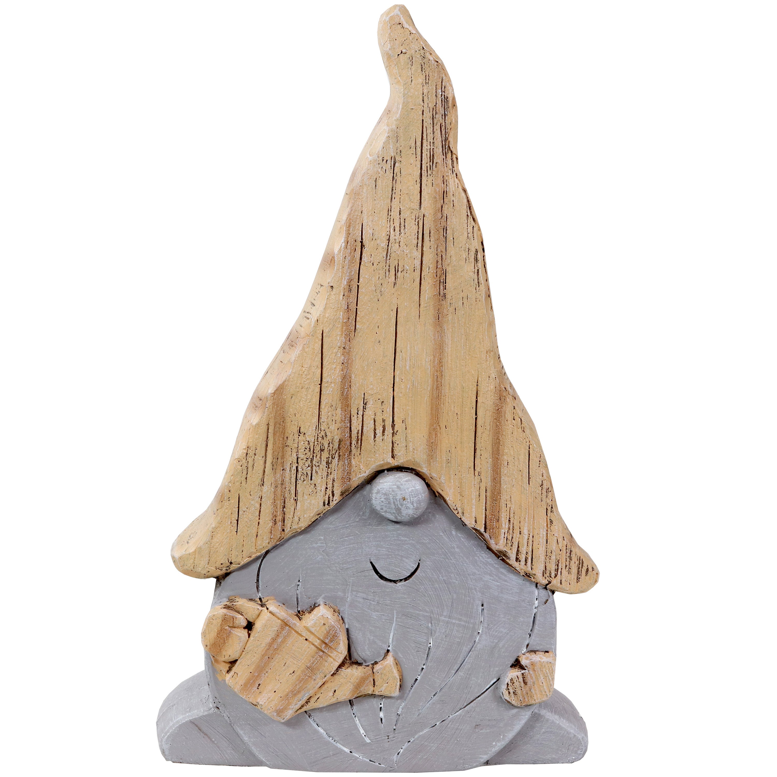 18.25 Inch Sunnydaze Indoor Outdoor Basil Gardening Gnome Statue for Garden Decor, Lawn Ornament & Patio Decoration