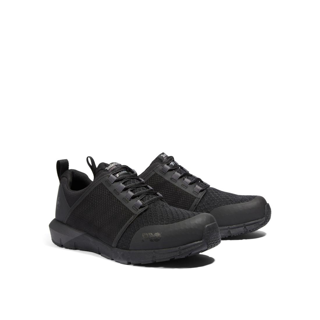 Radius Composite Toe Work Shoes for Men - Black Safety Boots with Non-Slip Sole | Perfect for Construction, Warehouse & Industrial Work