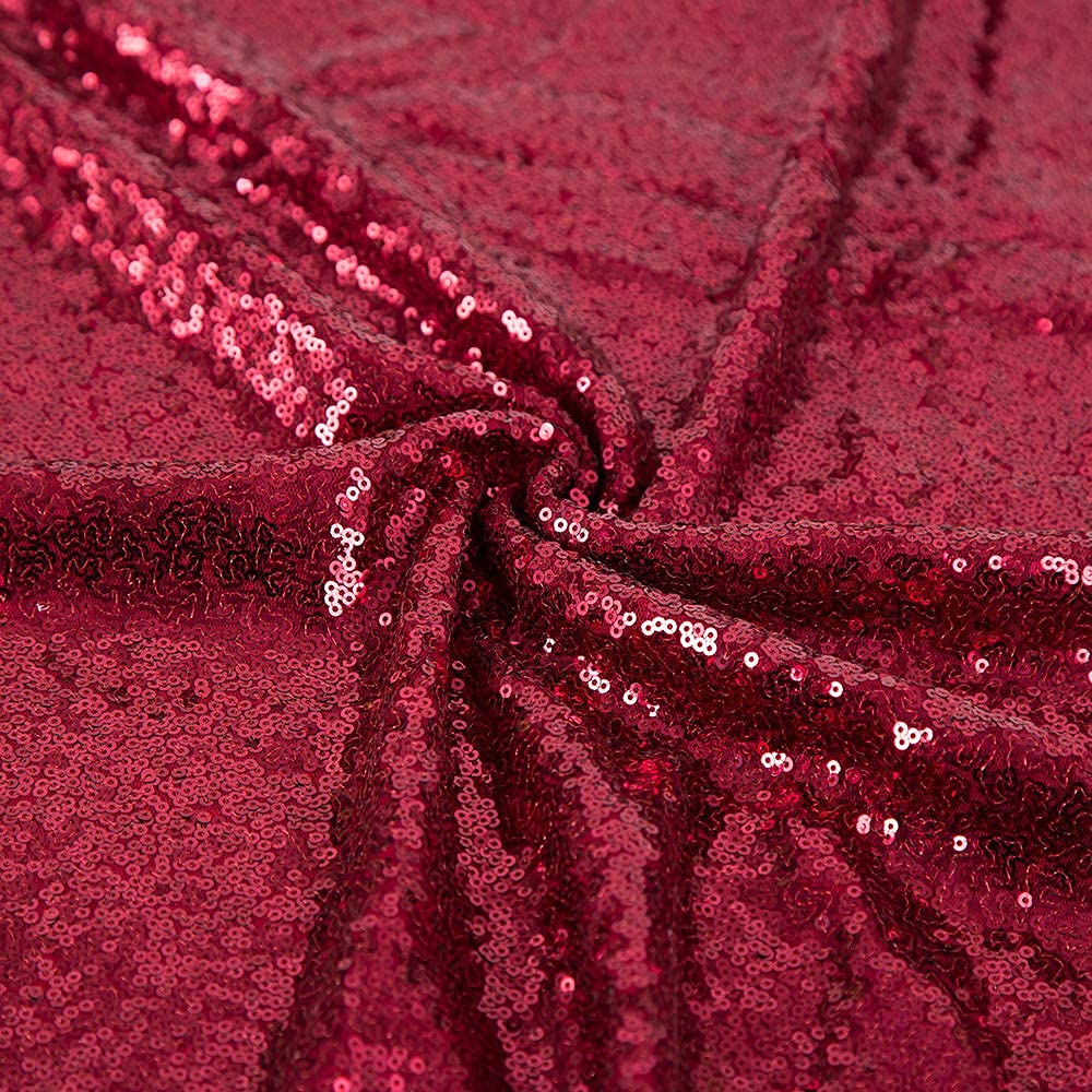 Burgundy Sequin Tablecloth 50