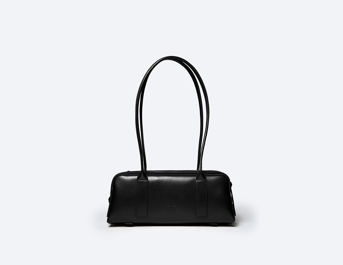 Paquin Vegan Italian Grape Leather Shoulder Bag for Women | Onyx Black | Ethical Fashion Handbag for Work, Travel & Everyday Use