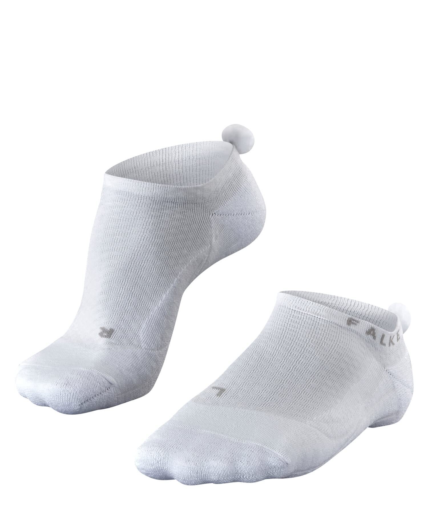FALKE Women's No-Show Golf Socks with 2 Pom Poms - Breathable Athletic Socks for Golf, Tennis & Casual Wear - White