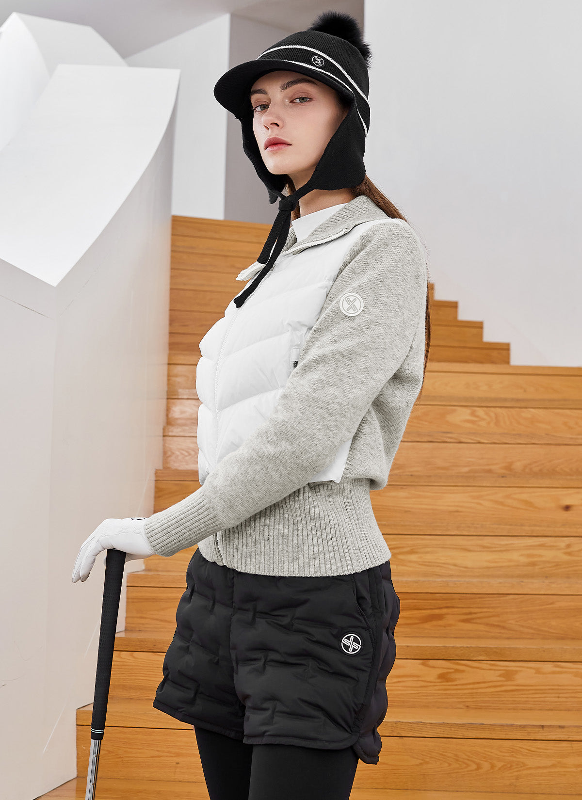Women's Hybrid Knit Goose Down Jumper - Warm Winter Coat for Outdoor Activities & Casual Wear