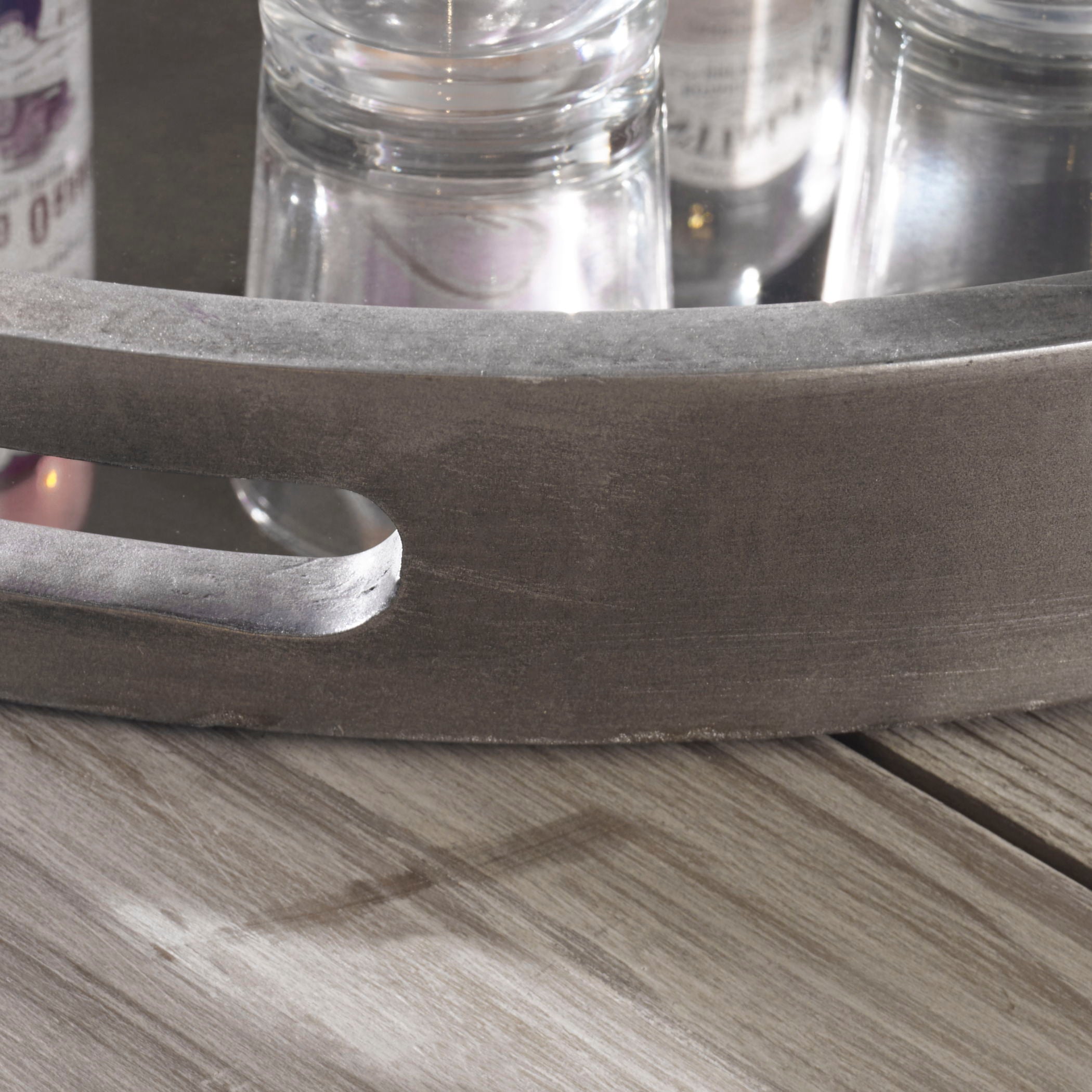 Bechet Round Tray Silver - Elegant Serving Tray for Dining, Coffee Table Decor, and Home Organization | Perfect for Parties, Weddings, and Gift Giving