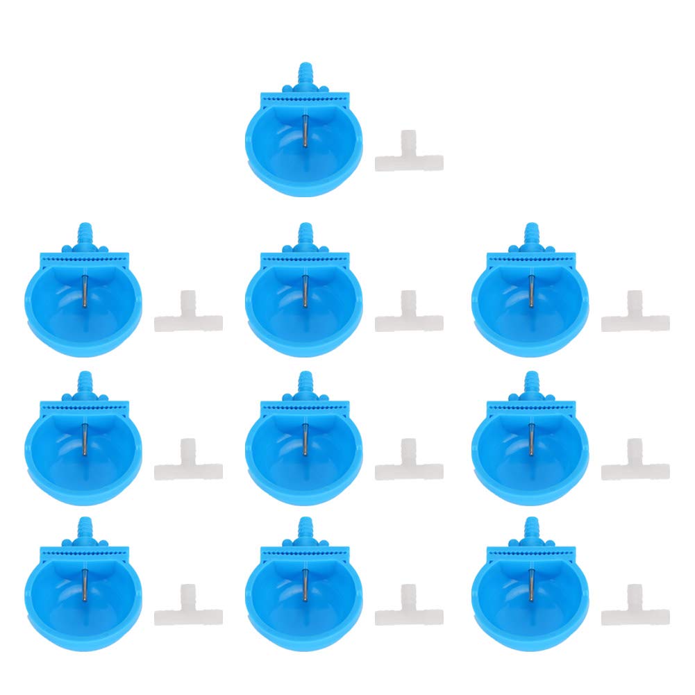Shanrya 10Pcs Hanging Water Cup Bowl Set for Rabbits & Small Pets - Durable Water Fountain Accessories for Cages, Hutches, and Outdoor Enclosures