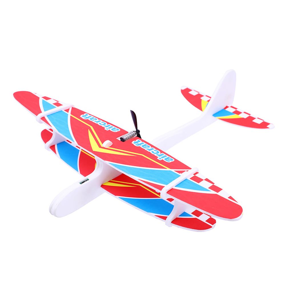 ERINGOGO Shine Hand Toss Foam Airplane - Electric Glider Toy Plane for Kids & Adults, Easy Assembly, No Lights, Rechargeable - Fun Outdoor Flying Toy for Parks, Backyards & Family Activities