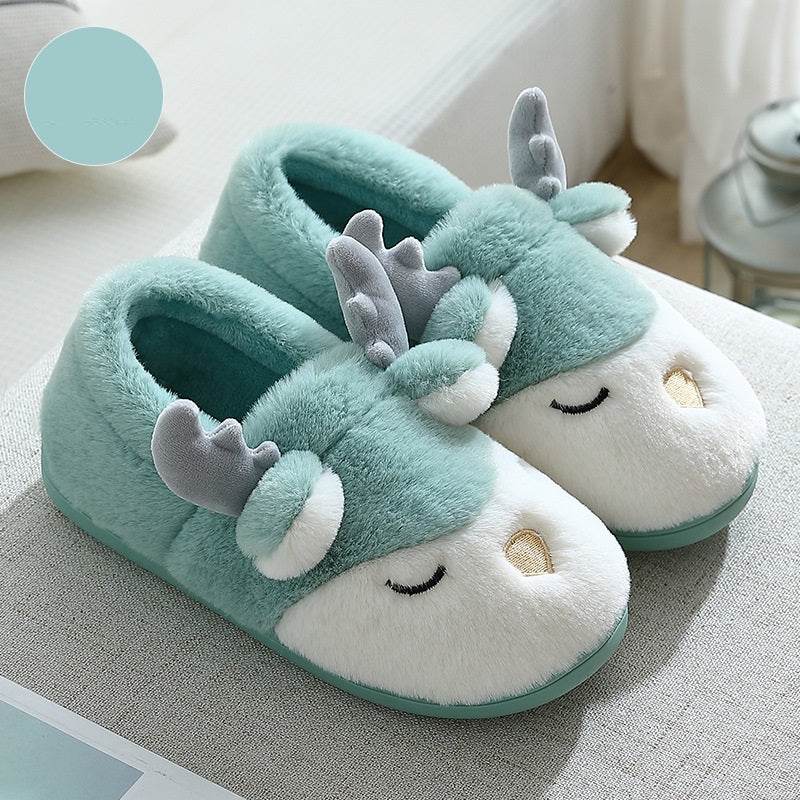 Spoodle: Cozy Elk Indoor Slippers for Women & Men - Warm Winter House Shoes for Home, Office & Relaxation