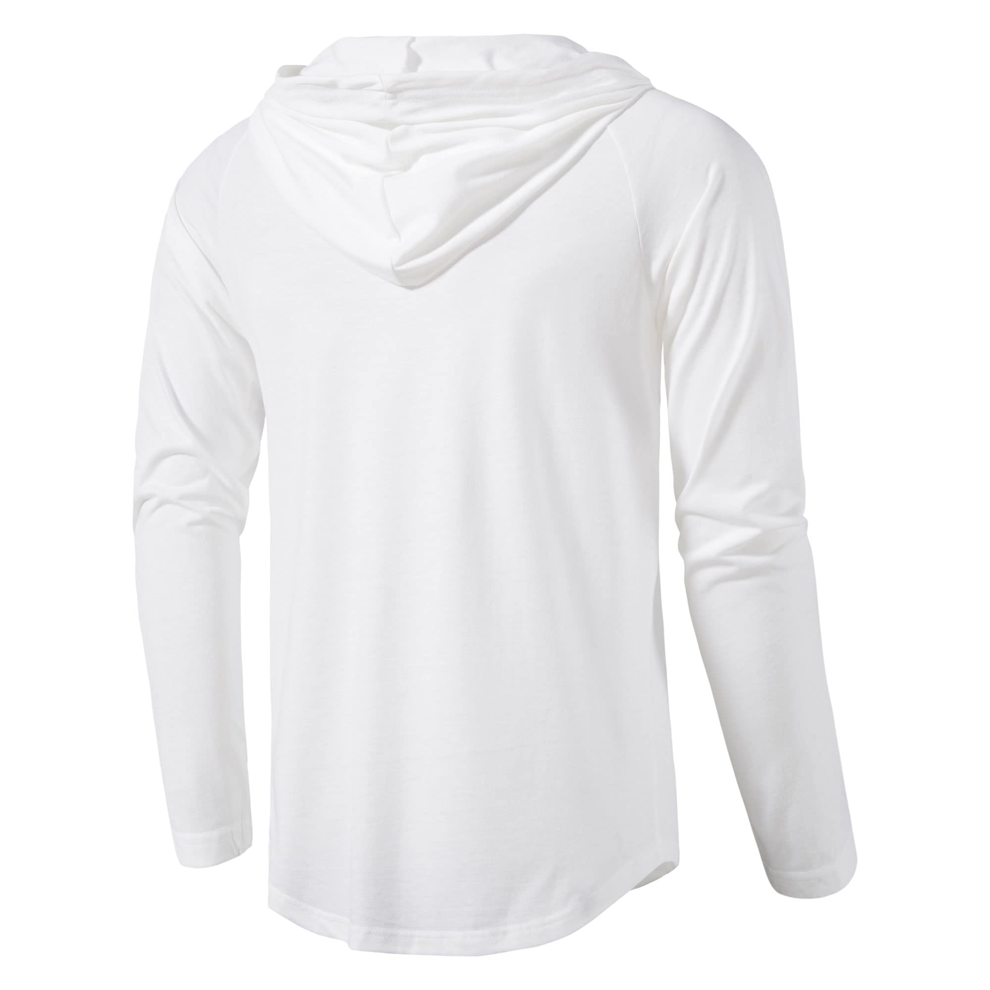 MUSE FATH Men's Long Sleeve Athletic Performance Lightweight Hoodie Sweatshirt - Breathable Workout Top for Running, Gym & Outdoor Activities