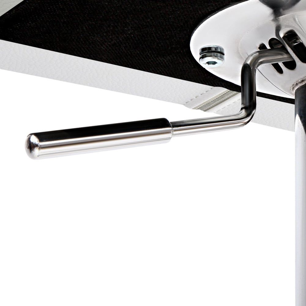 2-Pack White Leather Padded Bar Stools with Gas Lift Mechanism - Perfect for Kitchen Islands, Breakfast Bars & Home Bars