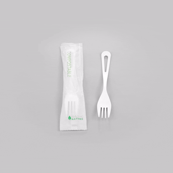 Eco-Friendly White CPLA Compostable Forks - Heat Resistant 7.5