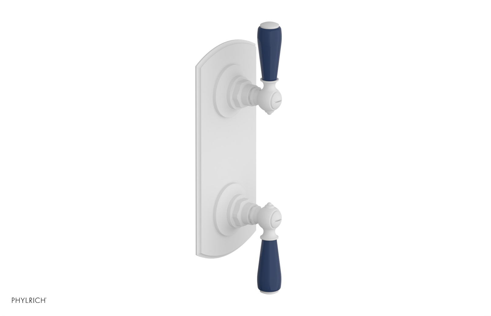 Jamestown Thermostatic Shower Valve with Volume Control & Diverter - Navy Blue Accents (Model 4738) | Perfect for Modern Bathroom Renovations & Spa-Like Shower Experiences