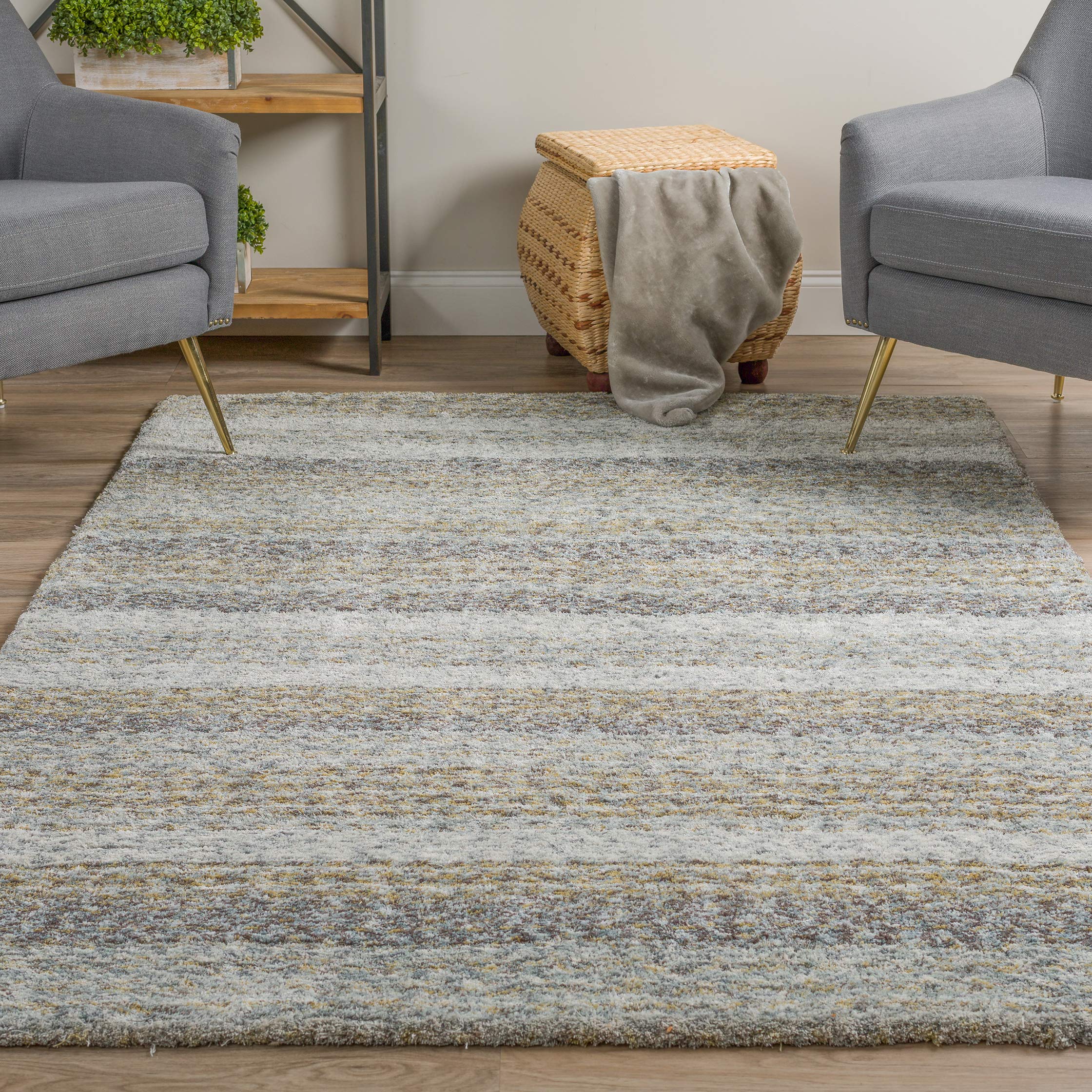 Addison Rugs Sanibel 9'x13' Grey Area Rug - Soft Living Room Carpet for Bedroom & Home Decor