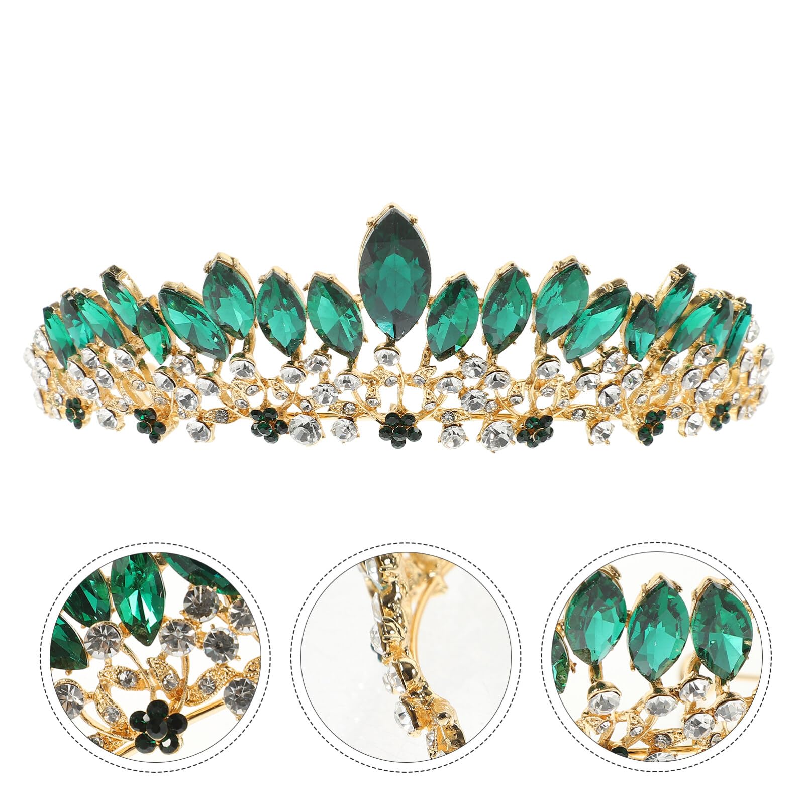Amosfun Vintage Rhinestone Crown Headband - Elegant Bridal Hair Jewelry for Weddings, Birthdays & Cosplay | Perfect for Brides, Parties & Special Occasions