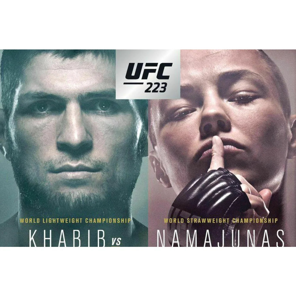 Bruce Buffer UFC 223 Event Used Official Bout Order List (Khabib vs Iaquinta) - April 7, 2018 MMA Collectible for UFC Fans & Sports Memorabilia Collectors - Perfect for Framing, Display, and UFC Memorabilia Collections