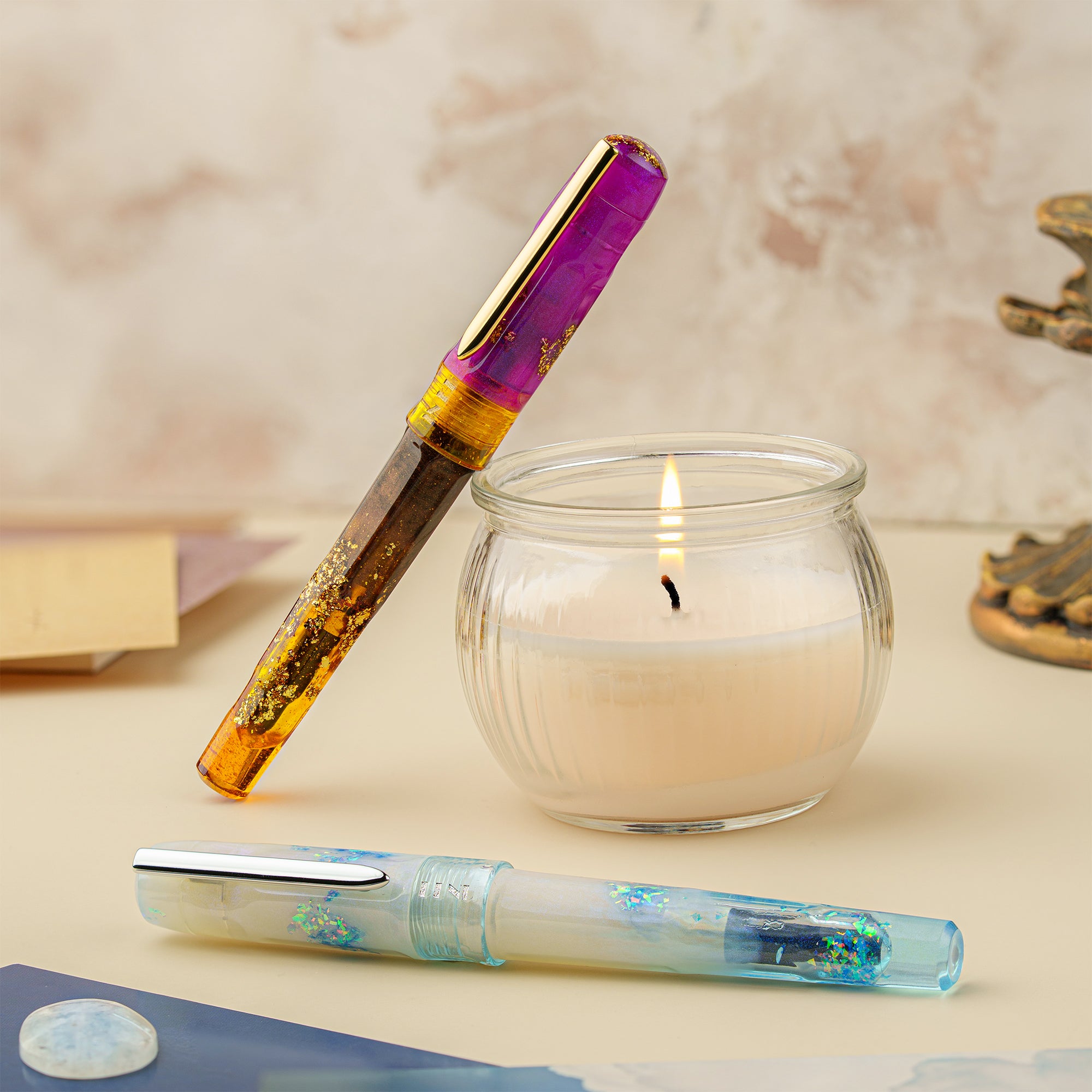 Benu Talisman Fountain Pen - Premium Ametrine Gemstone Luxury Writing Instrument for Collectors & Professionals - Perfect for Gifts, Calligraphy & Elegant Office Use