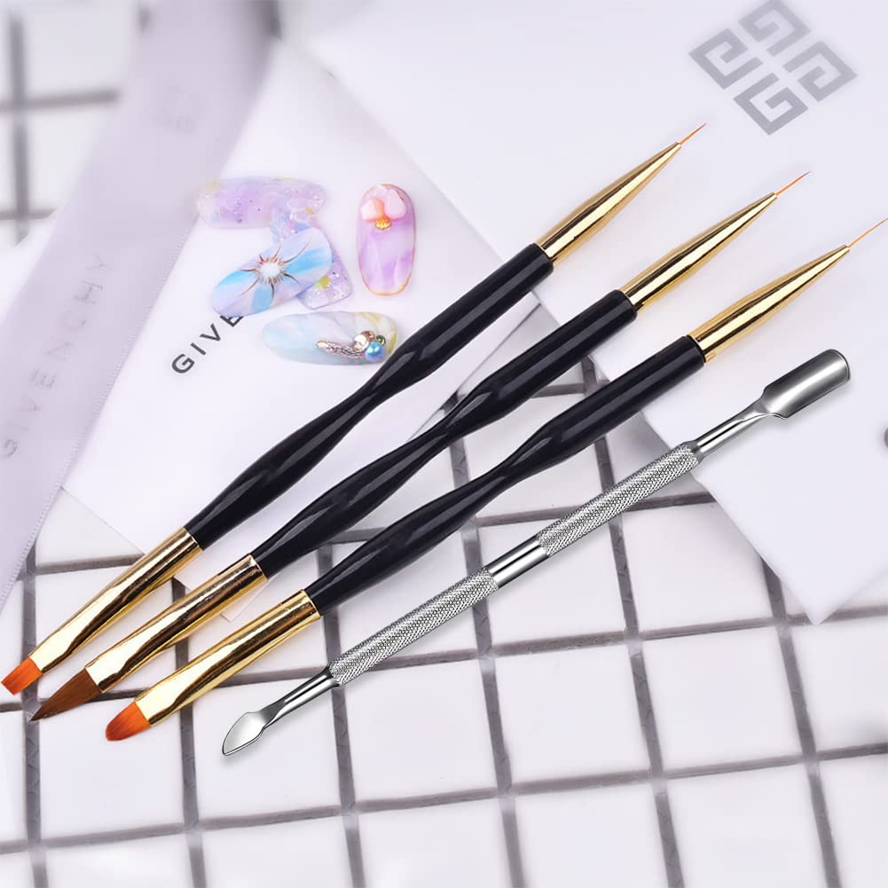Professional Nail Art Brush Set - 3 Piece Nail Gel Brushes for DIY Manicure & Nail Art Designs | Perfect for Salon, Home Use & Nail Enthusiasts