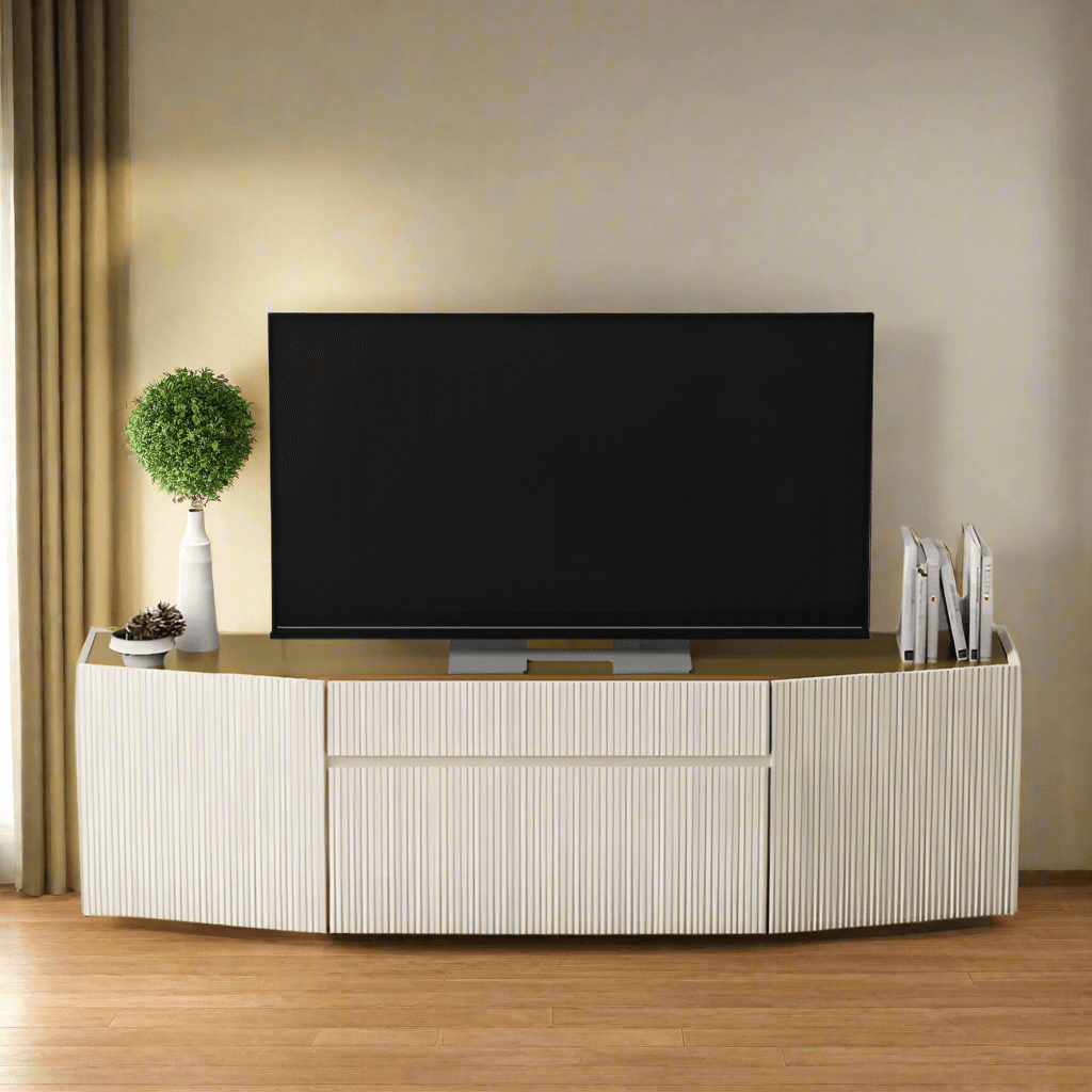 Modern Levon TV Stand with Storage - Stylish Entertainment Center for Living Room, Bedroom & Home Theater - 60 Inch Media Console with Shelves & Cabinets