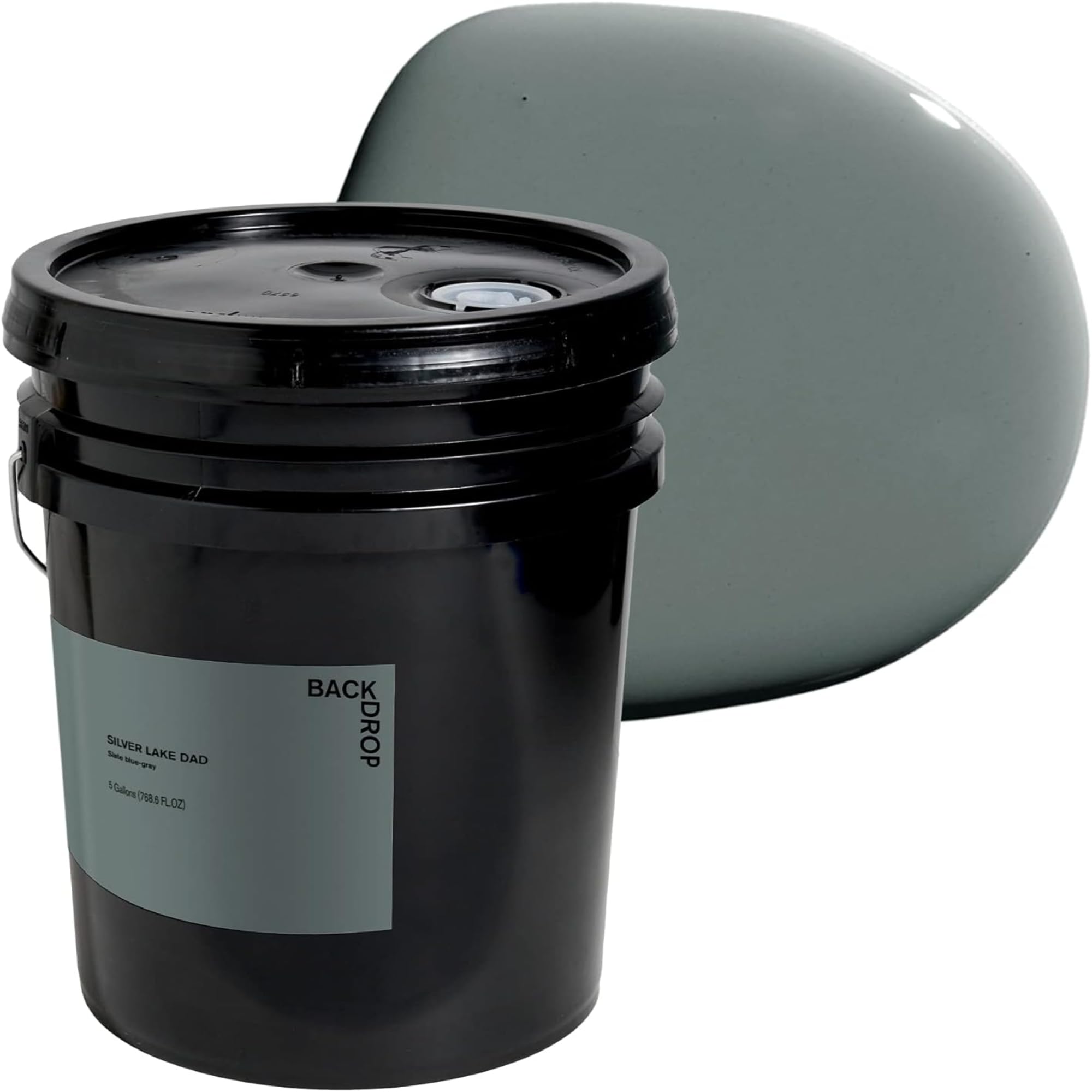 Premium Interior Paint - Semi-Gloss Finish for Trim & Doors | Self-Priming, Low VOC, Eco-Friendly | SILVER LAKE DAD Slate Blue Gray | 5 Gallons | Perfect for Home Renovation, DIY Projects & Professional Use