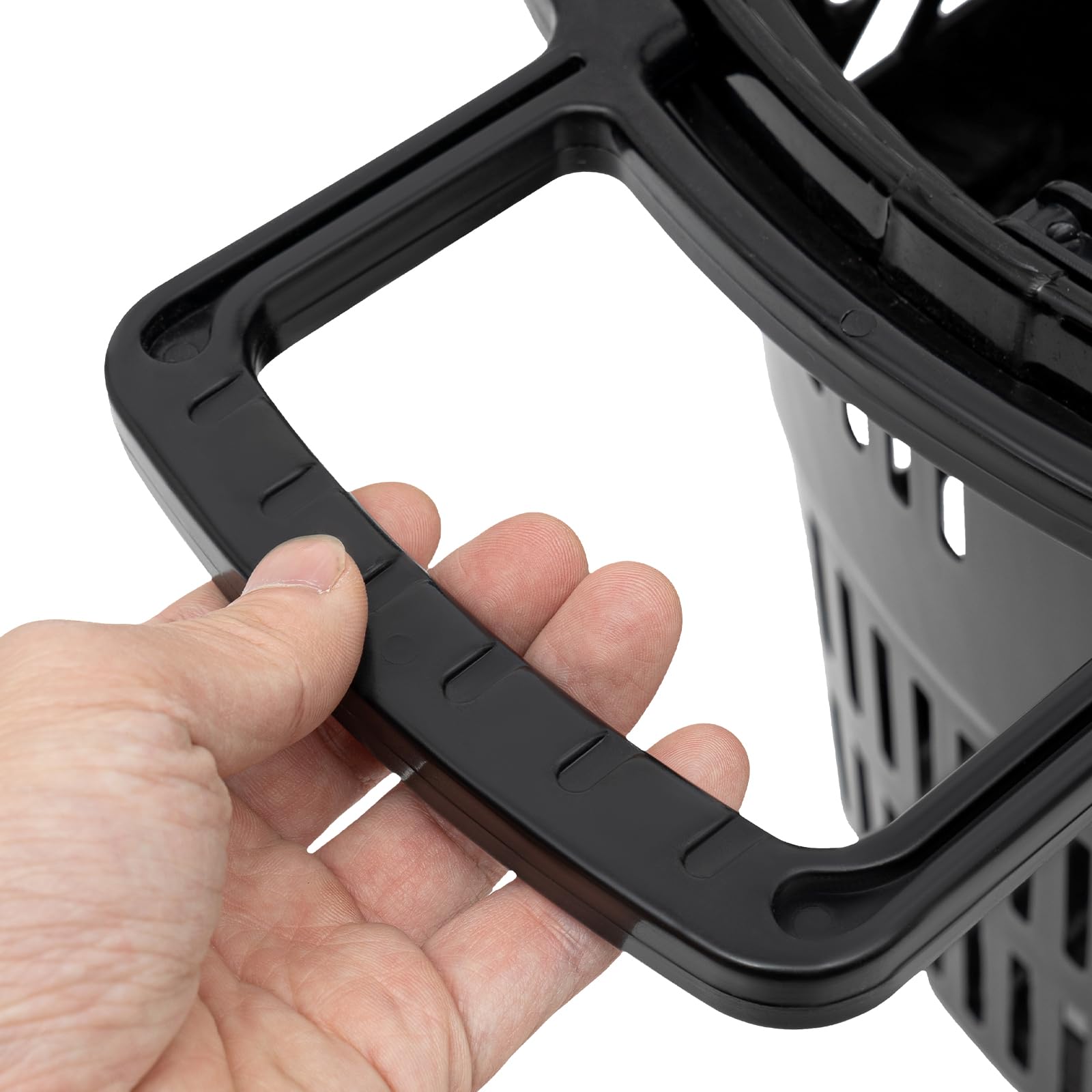 6-Piece Rolling Shopping Cart Set - 35L/9.2Gal Plastic Portable Grocery Basket with Wheels & Handles - Ideal for Supermarkets, Bookstores, Malls & Home Use (Black)