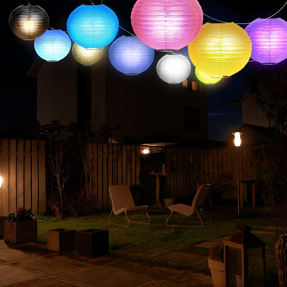 WIRESTER 5 Pack 14 Inch Pink Tissue Paper Lanterns - Wedding, Party, Birthday & Baby Shower Decorations - Perfect for Indoor & Outdoor Celebrations