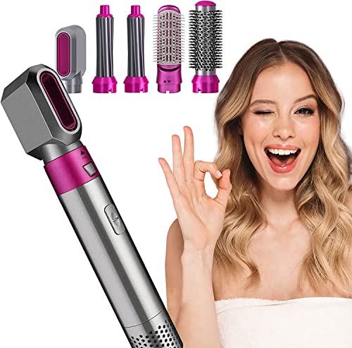 Omeron 5-in-1 Hair Styler & Hot Air Brush with Negative Ion Technology - Hair Straightener, Curling Iron & Volumizer with 5 Interchangeable Attachments for Salon-Quality Styling at Home | Perfect for Daily Use, Special Occasions & Travel