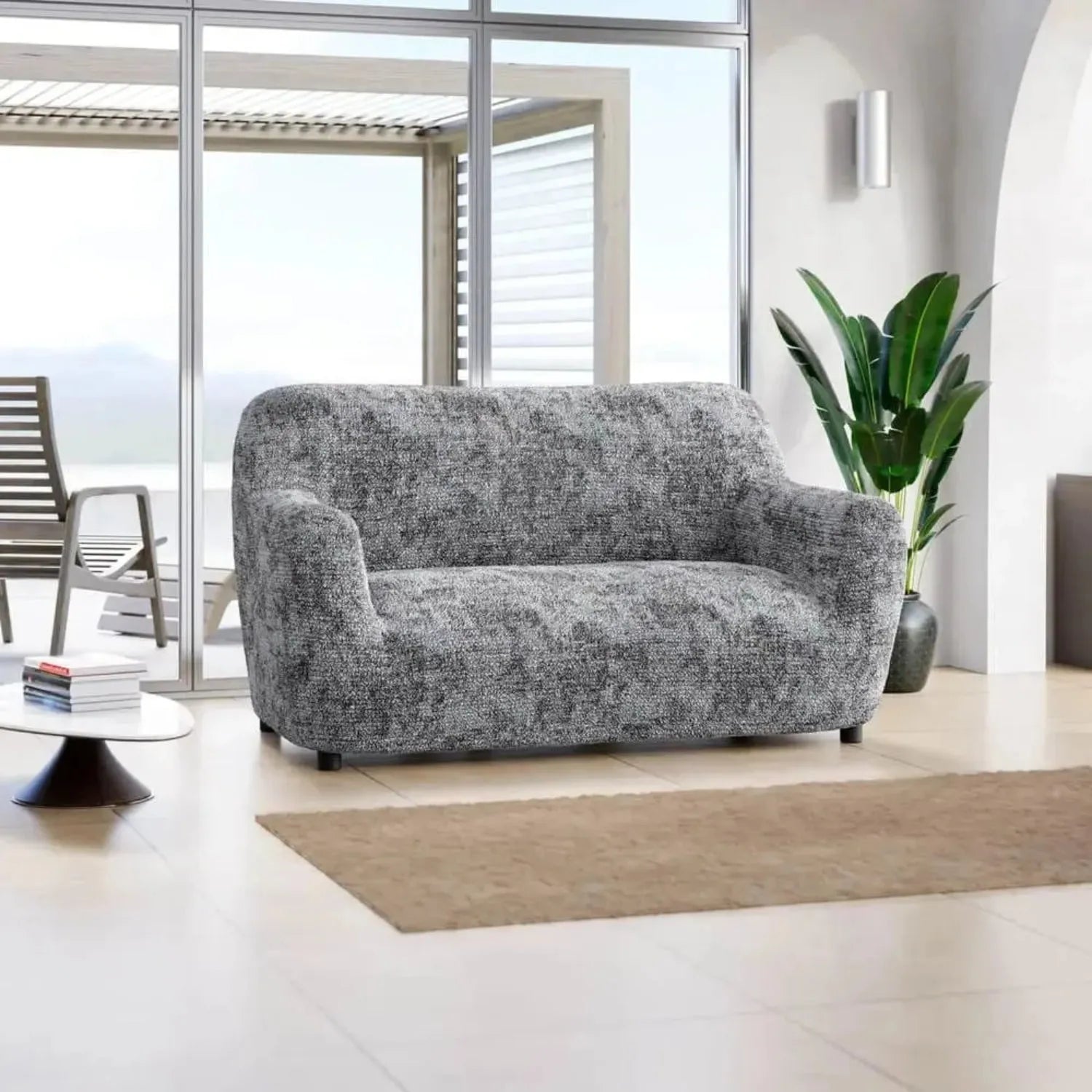 2 Seater Loveseat Slipcover - Soft Microfiber Fabric with Stylish Prints - Perfect for Living Room, Bedroom or Dorm Decor