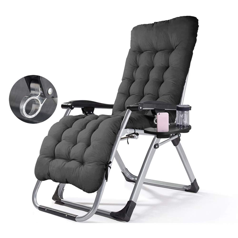 Zhirong Zero Gravity Lounge Chair - Adjustable Folding Outdoor Recliner with Removable Cushion & Pillow - Perfect for Patio, Deck, Beach, Yard, Poolside Relaxation (Black)