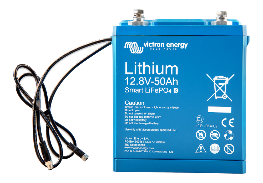 12.8V 50Ah LiFePO4 Deep Cycle Battery - Smart Lithium Iron Phosphate Battery for Solar, RV, Marine & Off-Grid Power Systems
