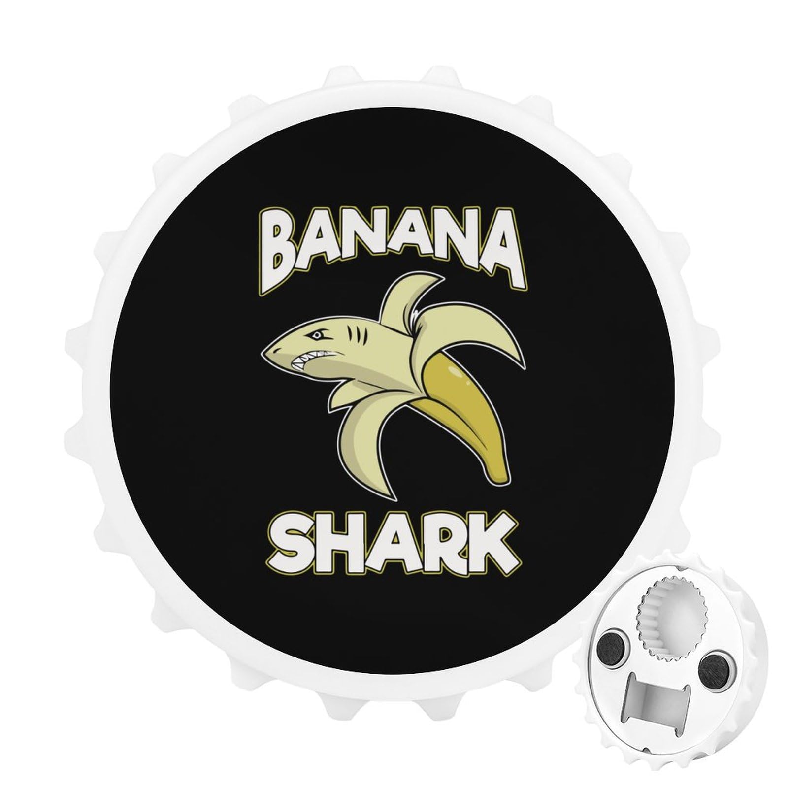 Banana Shark 2-in-1 Bottle Opener & Fridge Magnet - Funny Kitchen Accessory for Beer Bottles, Refrigerator Decoration & Wall Mount Opener - Perfect Gift for Home, Bar, Party & Outdoor Use