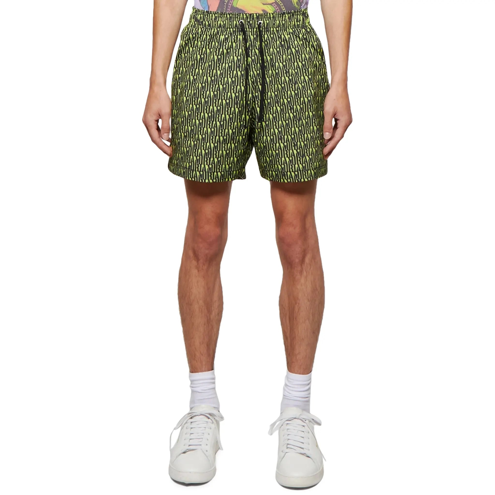 Amiri All Over Green Swim Shorts for Men - Quick-Dry Beach Swimwear with Comfortable Fit - Perfect for Pool, Beach, and Summer Vacations