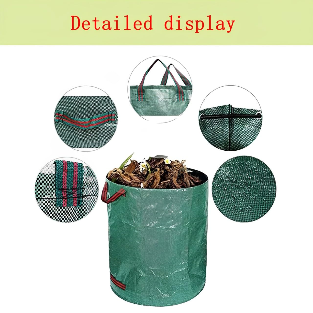 2-Pack 80 Gallon Heavy Duty Reusable Yard Waste Bags (33H x 26D Inches) - Standable Leaf Bags for Garden Trash, Yard Debris & Grass Clippings - Durable 4-Handle Design - Perfect for Fall Cleanup, Lawn Maintenance & Landscaping Projects