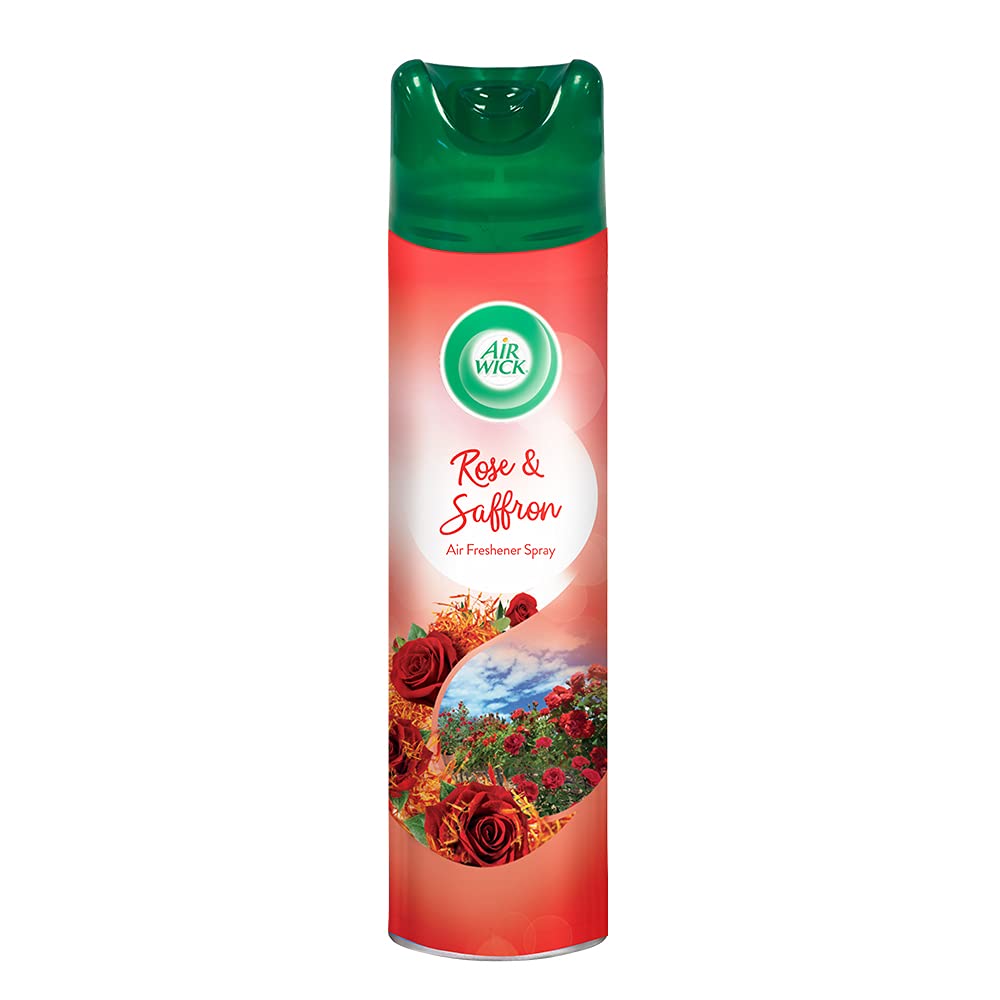 Air Wick Room Freshener Spray - 8.3 oz (245 ml) Rose & Saffron Scent | Long Lasting Air Freshener for Home, Bathroom & Office | Eliminates Odors | Perfect for Living Rooms, Bedrooms & Small Spaces
