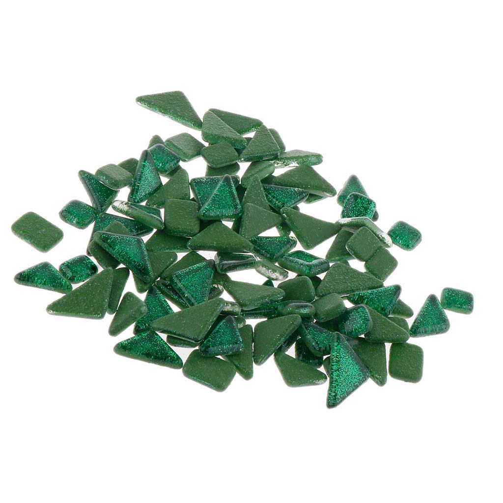 DIY Glitter Crystal Mosaic Tiles - Irregular Colors for Handmade Crafts, Picture Frames, Jewelry Making & Home Decor (Gemstone Green) | Perfect for Mosaic Art, Scrapbooking & Gift Projects