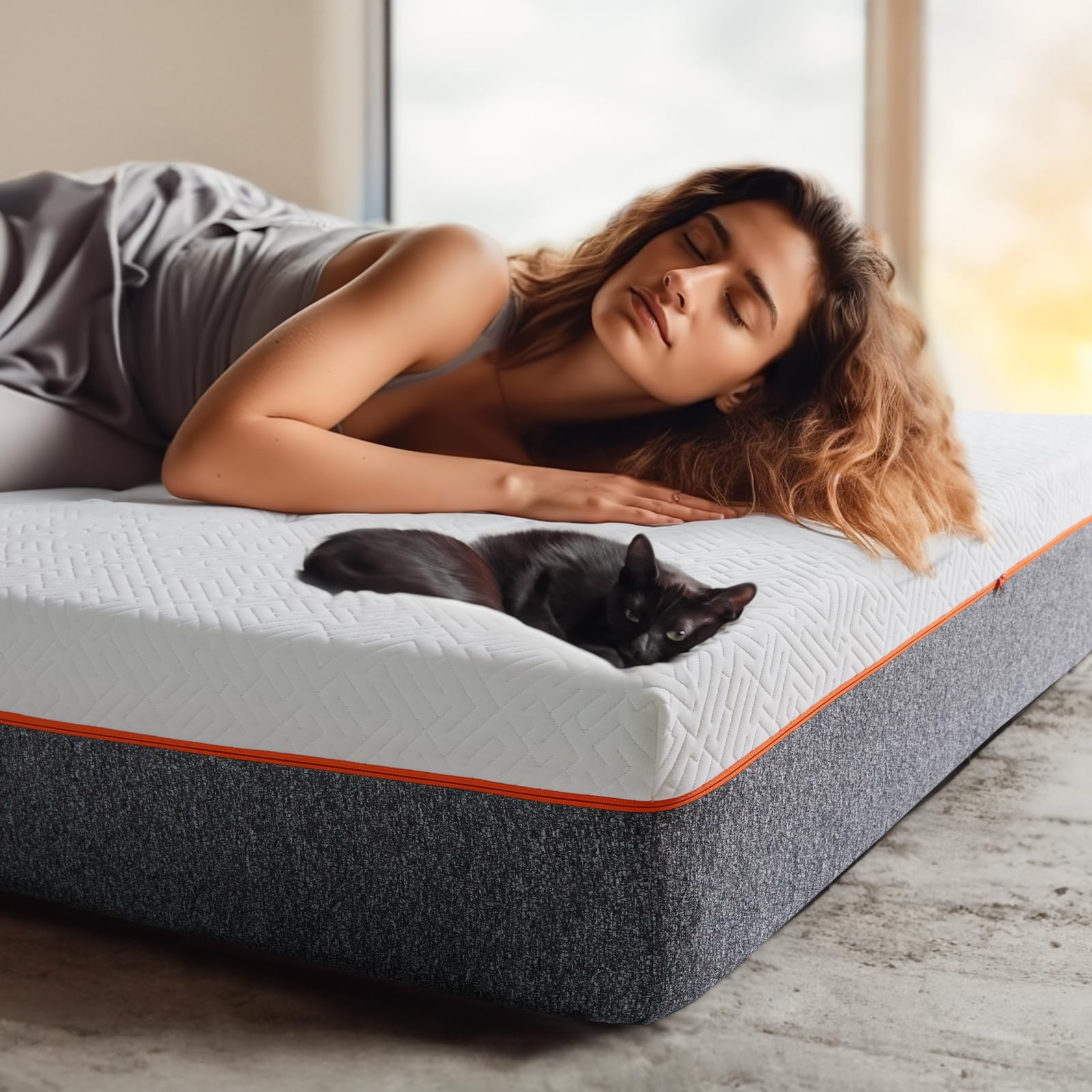 Marsail Twin XL Mattress - 10 Inch Gel Memory Foam Mattress Medium Firm, Pressure Relief & Support, Cooling Breathable Bed in a Box with Removable Zippered Cover - Perfect for Guest Rooms, Dorms & Small Spaces