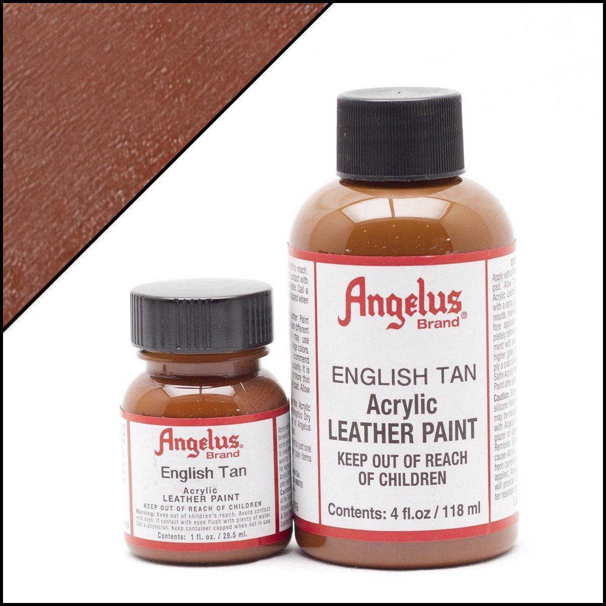Angelus Leather Paint 1oz - Premium English Tan Shoe & Bag Dye for DIY Leather Repair, Customization & Restoration - Perfect for Shoes, Handbags, Jackets & Furniture