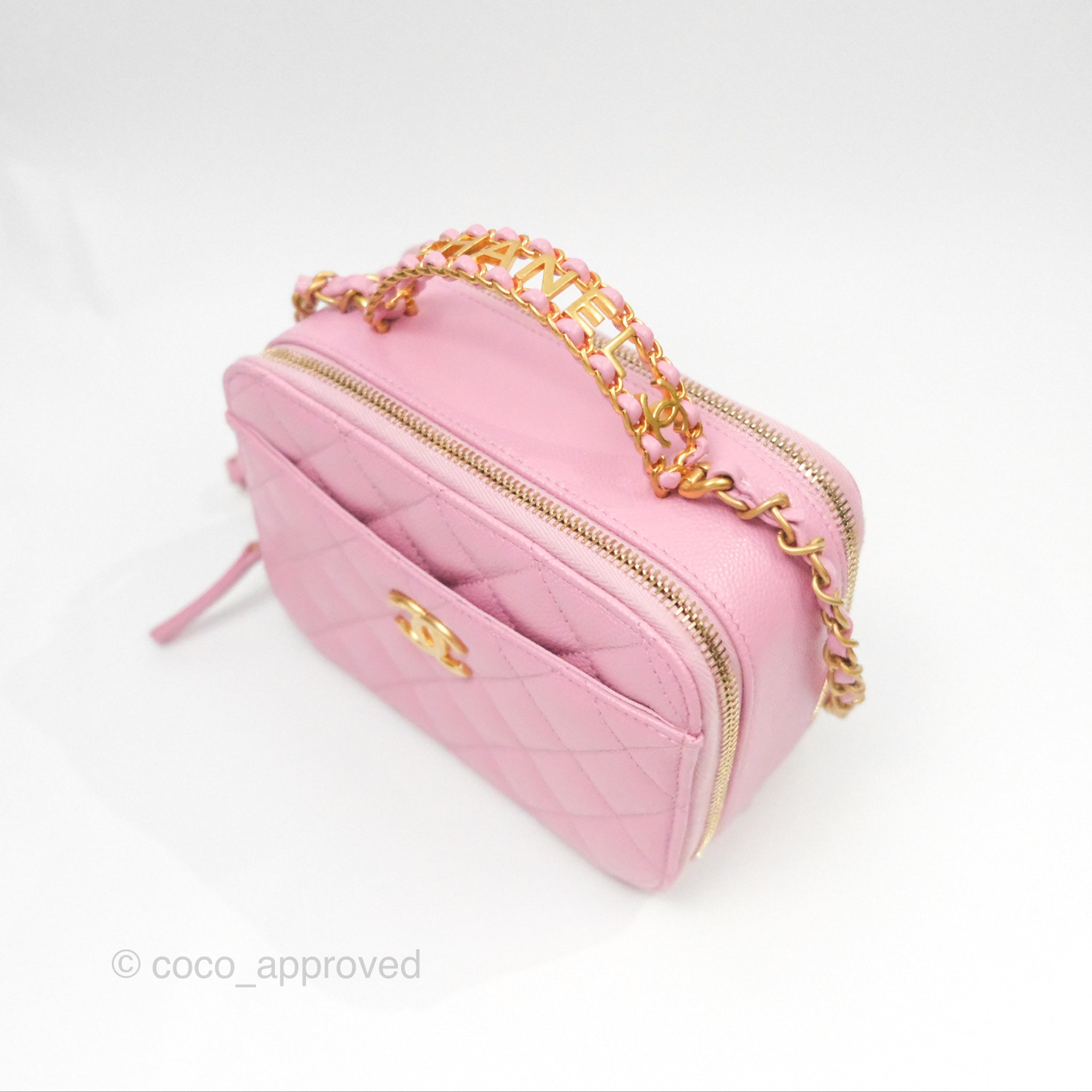 Chanel Caviar Quilted Small Vanity Case Handbag in Light Pink - Luxury Crossbody Bag for Women, Perfect for Date Night & Special Occasions