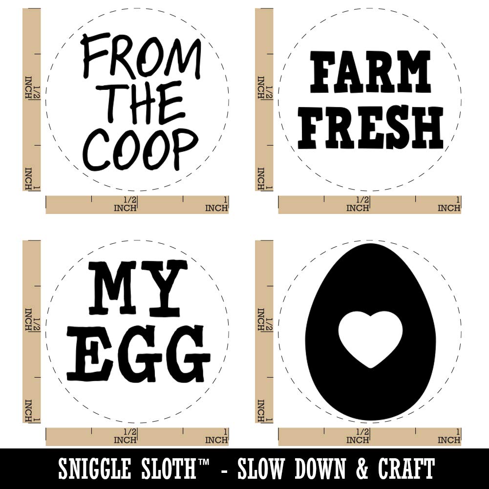 The Coop Heart Yolk Rubber Stamp Set - 1 Inch Medium Egg Stamp for DIY Crafting, Scrapbooking, Planner Decor & Card Making - Perfect for Easter, Spring Projects & Handmade Greetings