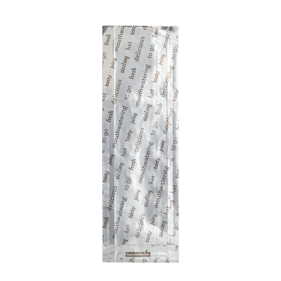 100-Pack Large Hot Dog Foil Bags 3.75