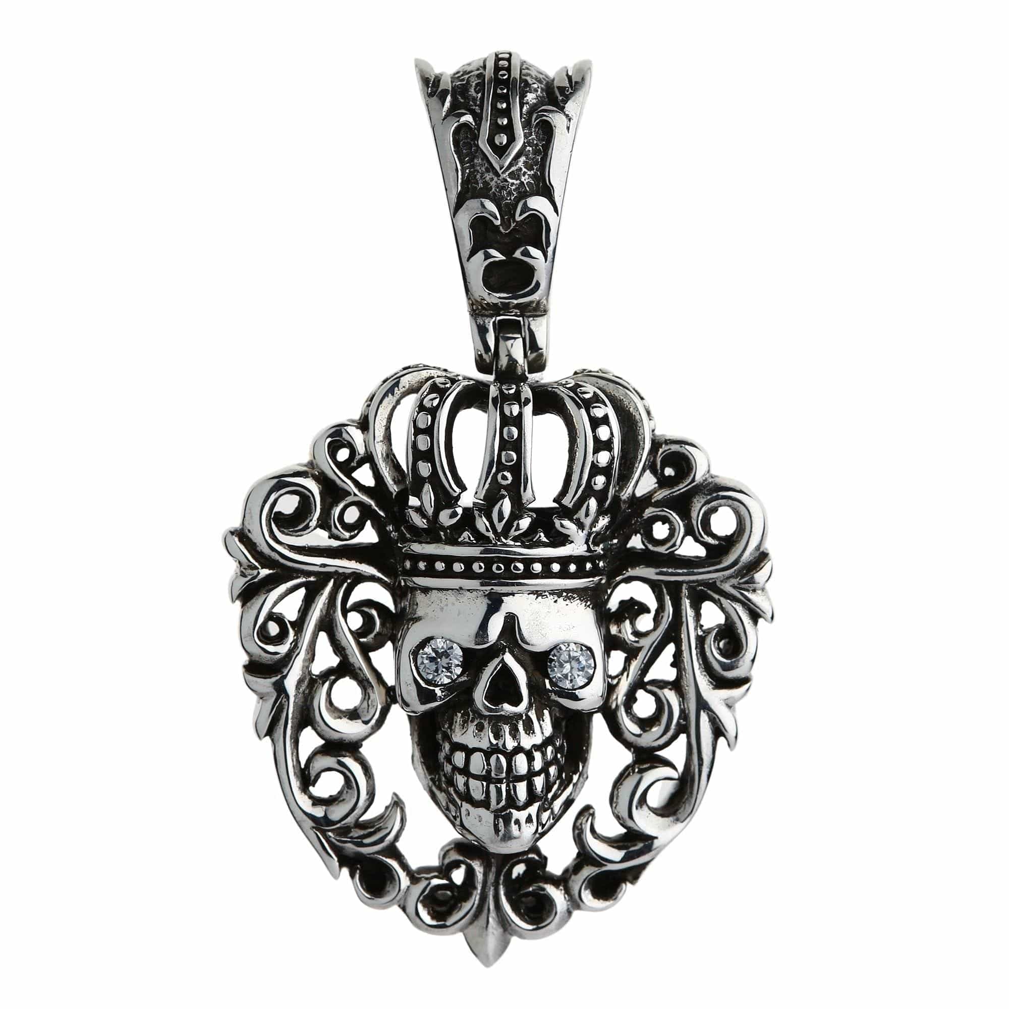 Diamond Queen Crown Skull Pendant Necklace - Gothic Jewelry for Women - Perfect for Halloween, Cosplay, and Gothic Fashion Accessories