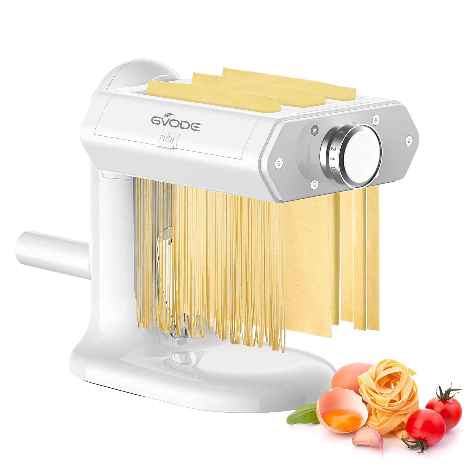GVODE 3-in-1 Manual Pasta Maker Machine with 7 Adjustable Thickness Settings - Pasta Roller, Spaghetti & Fettuccine Cutter - Perfect for Homemade Noodles, Lasagna & Italian Cuisine - Ideal for Home Chefs & Italian Food Lovers