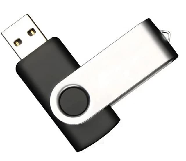 Vixelle 16GB USB 2.0 Flash Drive - High Speed Metal Swivel Thumb Drive with Keychain Loop - Bulk Pack of 1 - Compatible with PC, Mac, TV & Car Audio - Perfect for Data Storage, File Transfer & Portable Use - Black