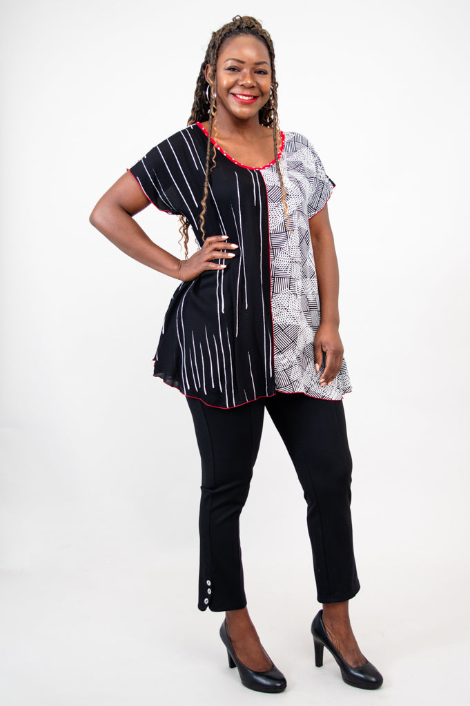 Gayle Top - Textured Abstract Print Women's Blouse | Stylish Casual & Office Wear for Everyday Outfits